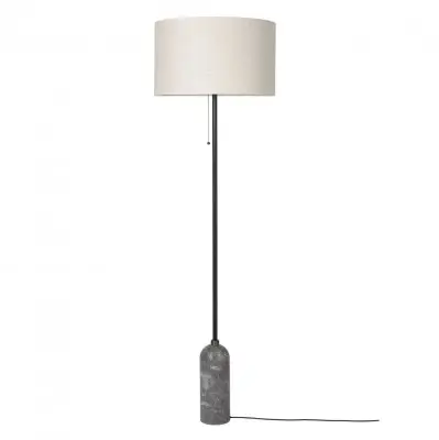 Lampa Podłogowa Gravity Szary Marmur Klosz Canvas Gubi