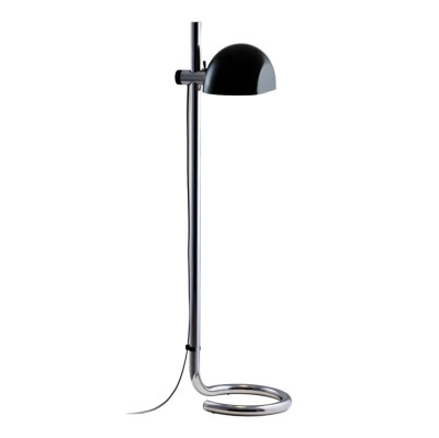 Lampa podłogowa Lauro czarny klosz z chromowaną podstawą Marset