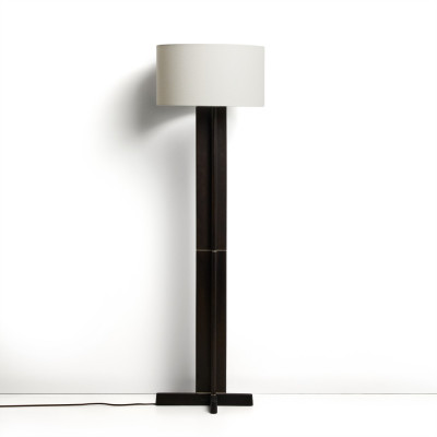 Lampa podłogowa Niani drewno kauczukowe brązowe Kave home