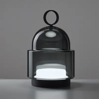 Lampa przenośna Dome Nomad 49 cm przydymiona szara Brokis