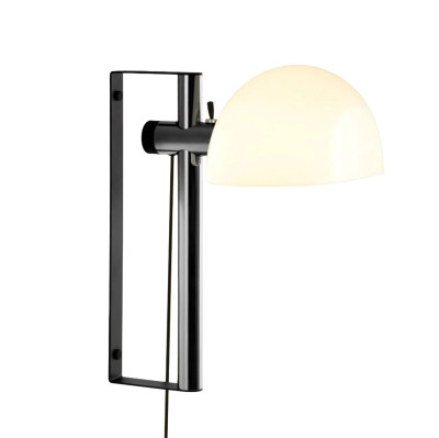 Lampa ścienna Lauro biały klosz z ciemnobrązową podstawą Marset