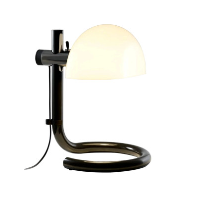 Lampa stołowa Lauro biały klosz z ciemnobrązową podstawą Marset