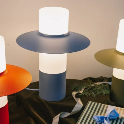 Lampa stołowa Caponio niebieska Ummo