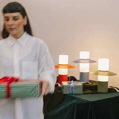 Lampa stołowa Caponio oliwkowa Ummo