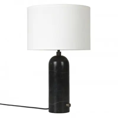 Lampa Stołowa Gravity 49 Cm Czarny Marmur Biały Klosz Gubi