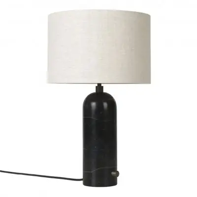 Lampa stołowa Gravity 49 cm czarny marmur klosz Canvas Gubi