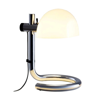 Lampa stołowa Lauro biały klosz z chromowaną podstawą Marset