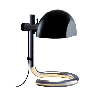 Lampa stołowa Lauro czarny klosz z chromowaną podstawą Marset