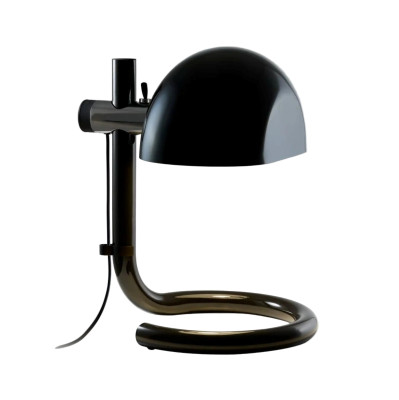 Lampa stołowa Lauro czarny klosz z ciemnobrązową podstawą Marset