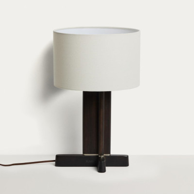 Lampa stołowa Niani drewno kauczukowe brązowe Kave home