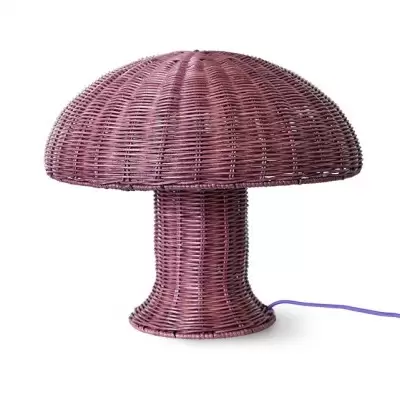 Lampa stoowa rattan burgundowy HKliving