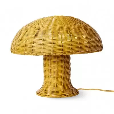 Lampa Stołowa Rattan Musztardowy Hkliving