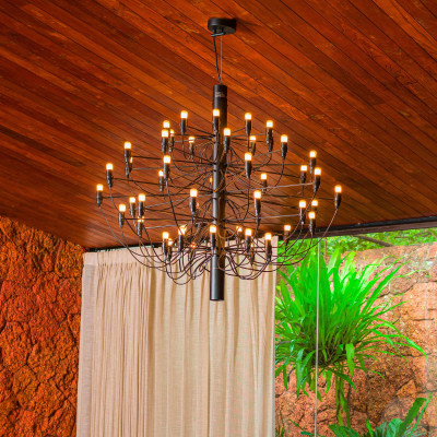 Lampa wisząca 2097/50 frosted bulbs czarna matowa Flos