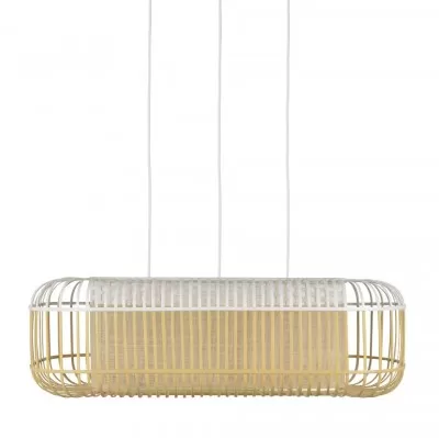 Lampa wisząca Bamboo Oval 78 cm biała Forestier