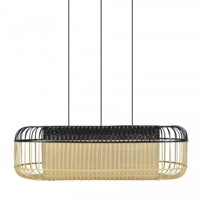 Lampa wisząca Bamboo Oval 78 cm czarna Forestier