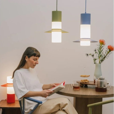 Lampa wisząca Caponio niebieska Ummo