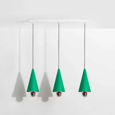 Lampa wisząca Cherry 3 punktowa zielona Petite Friture