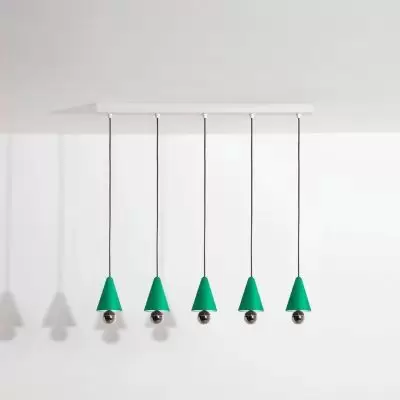 Lampa wisząca Cherry 5 punktowa zielona Petite Friture