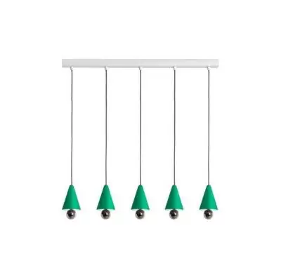Lampa wisząca Cherry 5 punktowa zielona Petite Friture