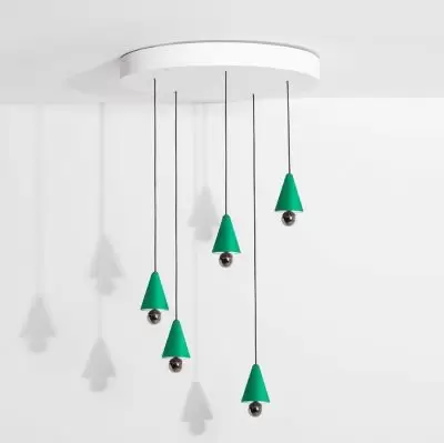 Lampa wisząca Cherry round zielona Petite Friture