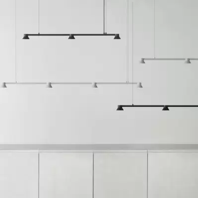 Lampa wisząca Hat Linear 167 cm jasnoszara Normann Copenhagen