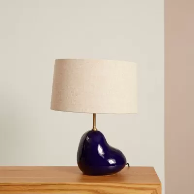 LAMPA STOŁOWA HEBE SHORT NATURAL BLUE BASE FERM LIVING