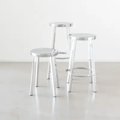 Stołek DEJA-VU 50 cm polerowane aluminium Magis