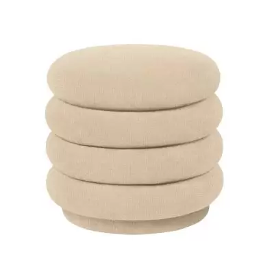 Pufa round tonus złamana biel Ferm Living