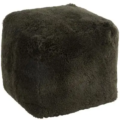 Pufa square Sheepskin zielona j-line