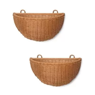 Rattanowe półki ścienne Agnes 2 szt. Ferm Living