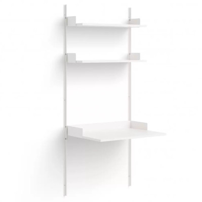 Regał ścienny z biurkiem Study biały New Works