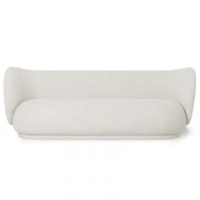 SOFA RICO 3 os. boucle złamana biel FERM LIVING