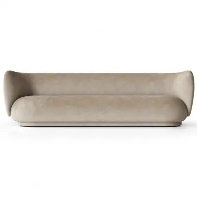 Sofa Rico 4 Os. Welwet Piaskowa Ferm Living