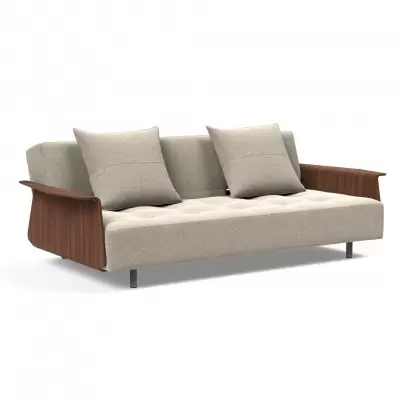 SOFA ROZKADANA LONG HORN Z PODOKIETNIKAMI BOUCLE BEIGE INNOVATION