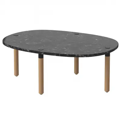 STOLIK KAWOWY TUK h;27 cm czarny MARMUR BOLIA