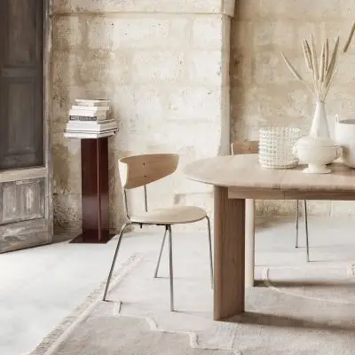 STÓŁ ROZKŁADANY BEVEL 117-167 CM DĄB BIELONY FERM LIVING