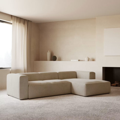 Sofa block of 3 people with right beige chaiselong Kave Home