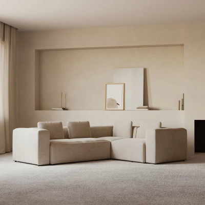 Corner sofa, 3 -person beige block Kave Home