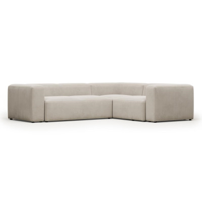 Sofa narożnikowa Blok 3 osobowa beżowa Kave Home