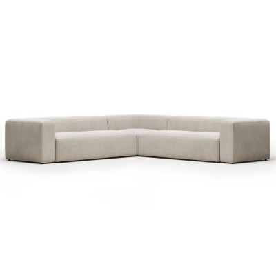 Sofa narożnikowa Blok 6 osobowa beżowa Kave Home