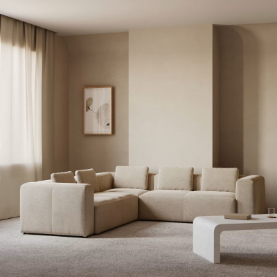 Corner sofa, 6 -person beige block Kave Home