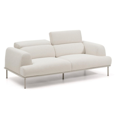Sofa z odchylanym zagłówkiem Aurum 3 os. ecru Kave Home