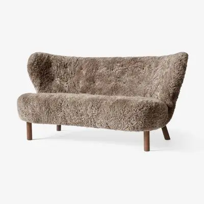 Sofa Little Petra VB2 walnut-Sheepskin Sahara Andtradition