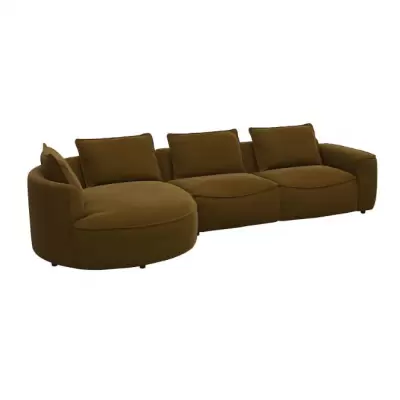 Sofa Marisa 2.5 seater + Chaiselong musztardowa