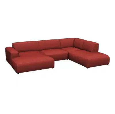 Sofa Revers 1.5 seater + Open end + Chaiselong wine red