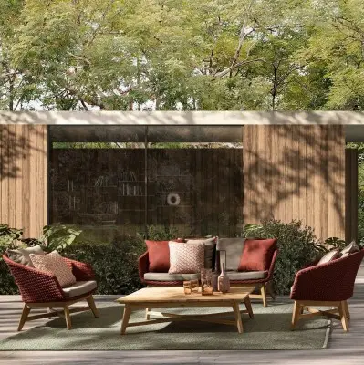 Sofa ogrodowa Coachella czerwona Bizzotto