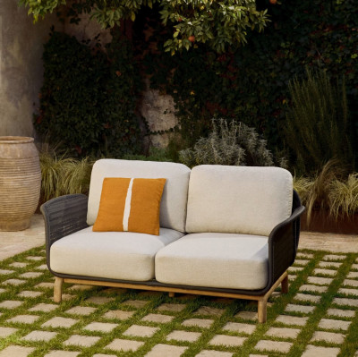 Sofa ogrodowa Alipa 2-osobowa ciemnoszara kave home