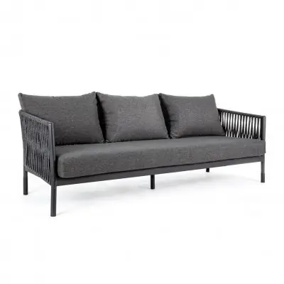 Sofa Ogrodowa Elia 3 Os. Antracytowa