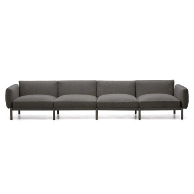 Sofa ogrodowa Sorells 4-osobowa ciemnoszara kave home