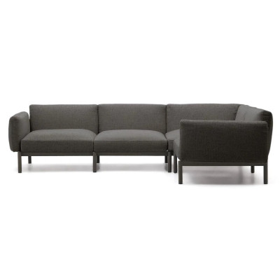 Sofa ogrodowa naro�na Sorells ciemnoszara kave home